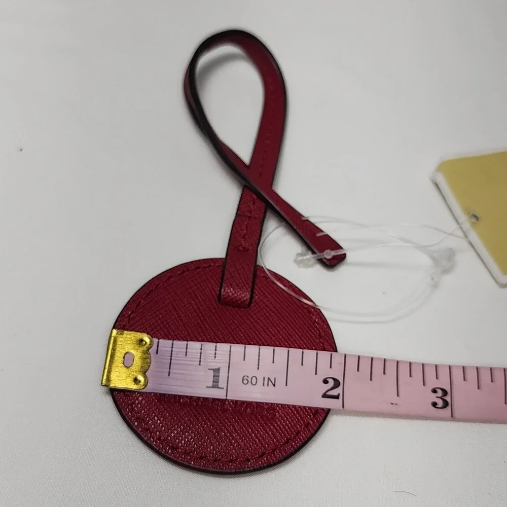 Michael Kors Monogram‎ Charms Cherry MD Circle Leather Keychain NWT